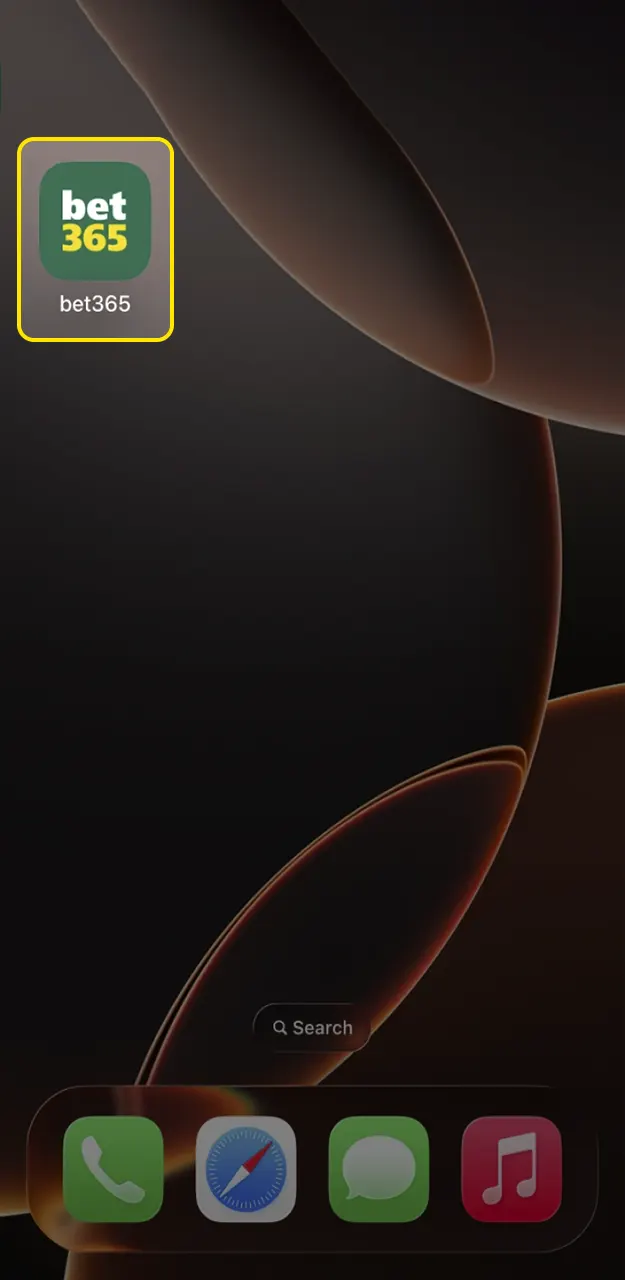 Launch the Bet365 app you installed on iOS.
