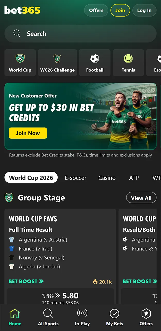 Discover the convenient Bet365 app.