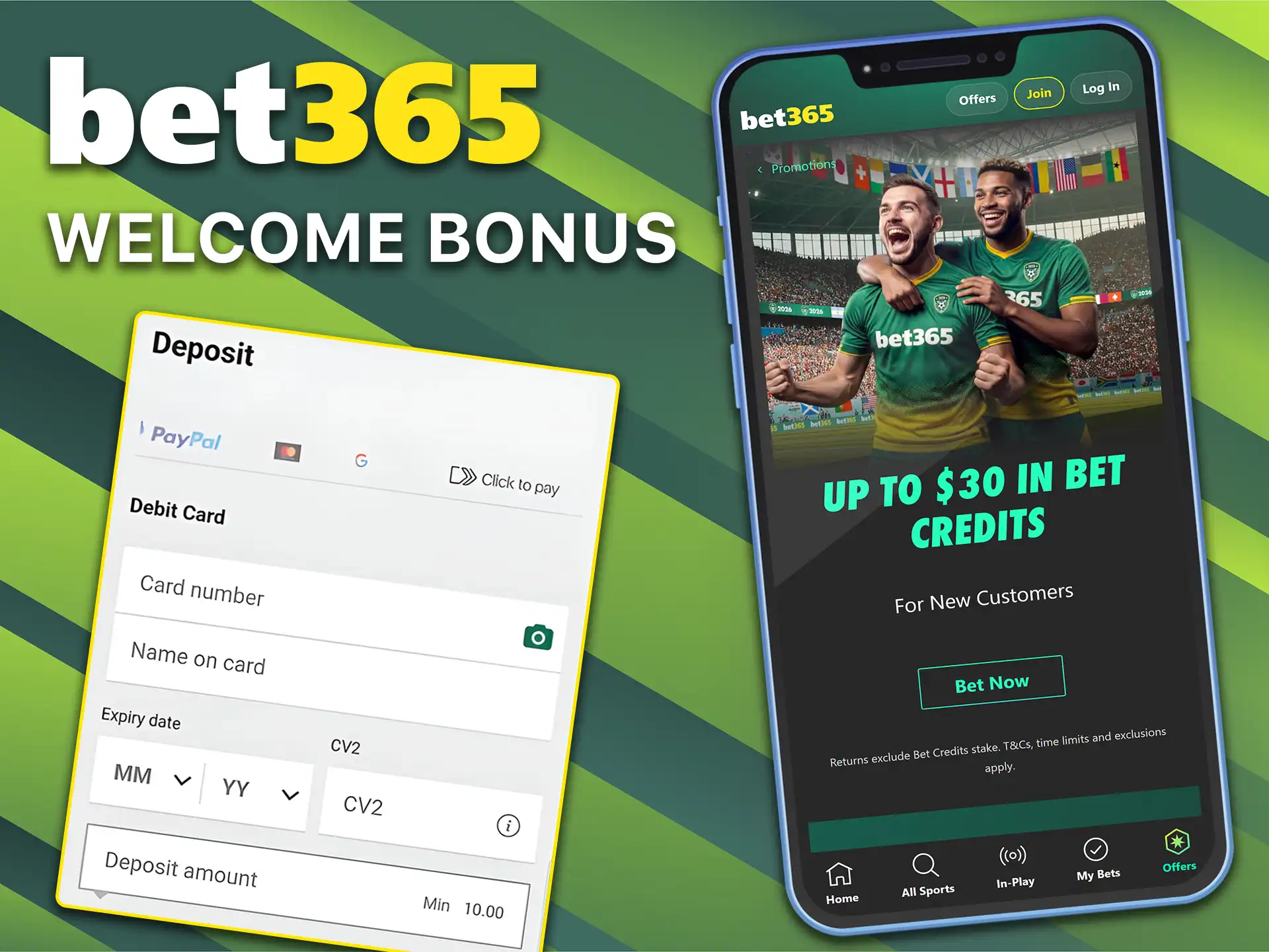 Read the detailed conditions to claim the welcome bonus for newcomers in the Bet365 app.