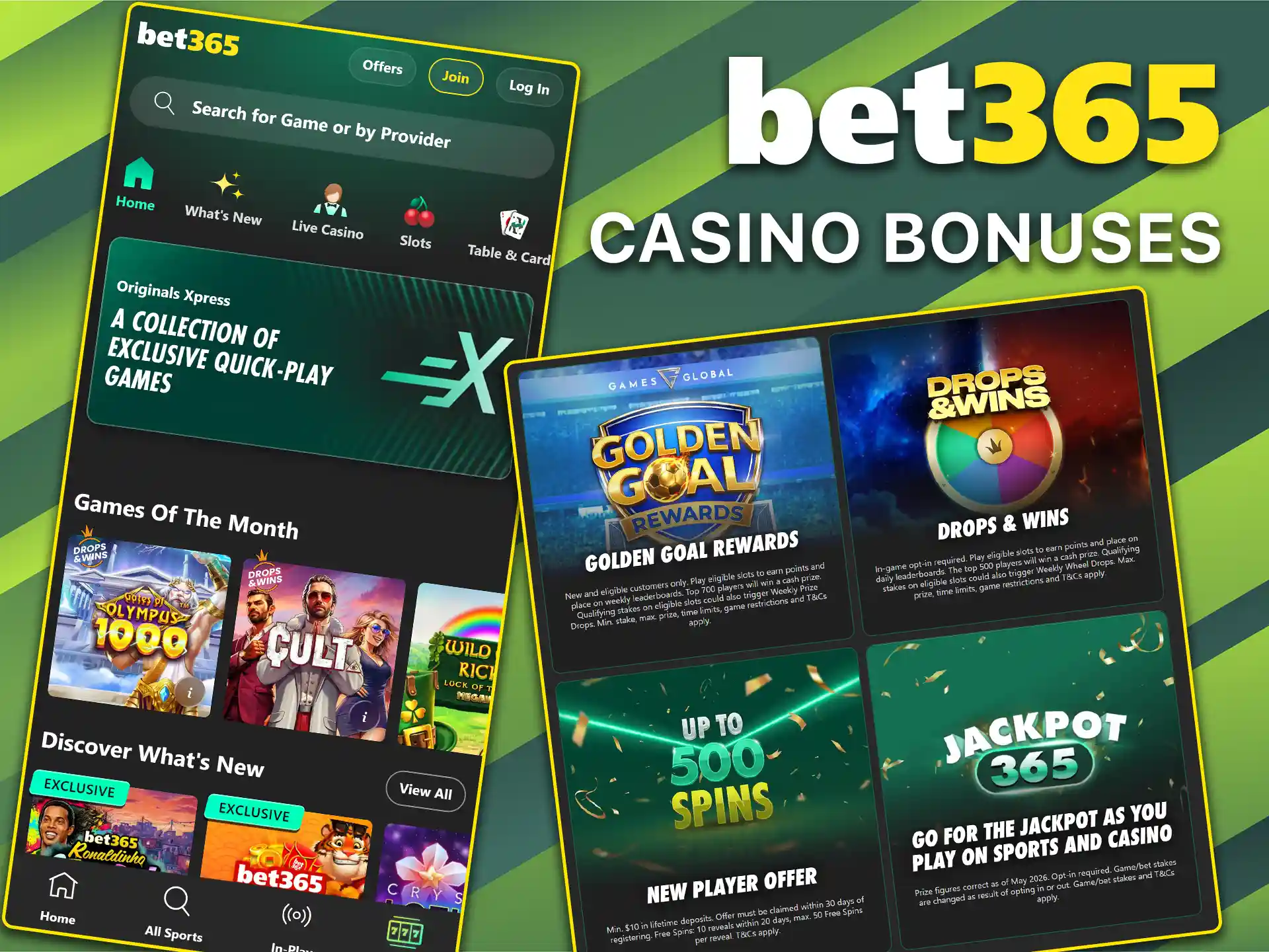 Check out the available offers and rewards at Bet365.
