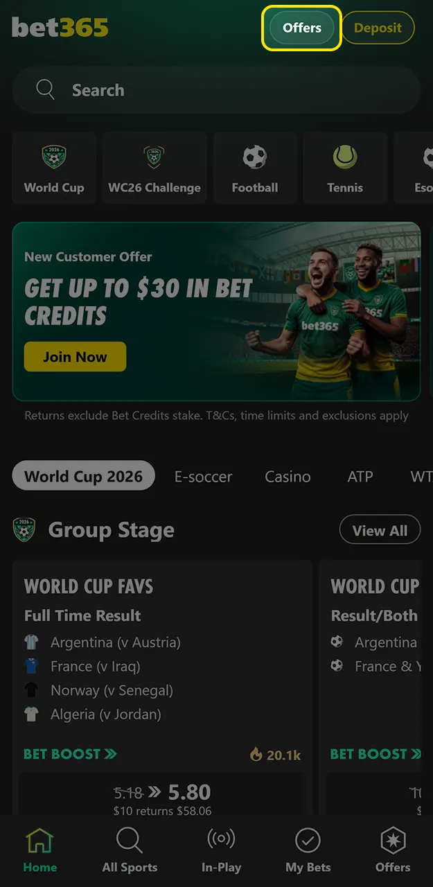 Check your balance once you fulfill the requirements to get bonus on Bet365.