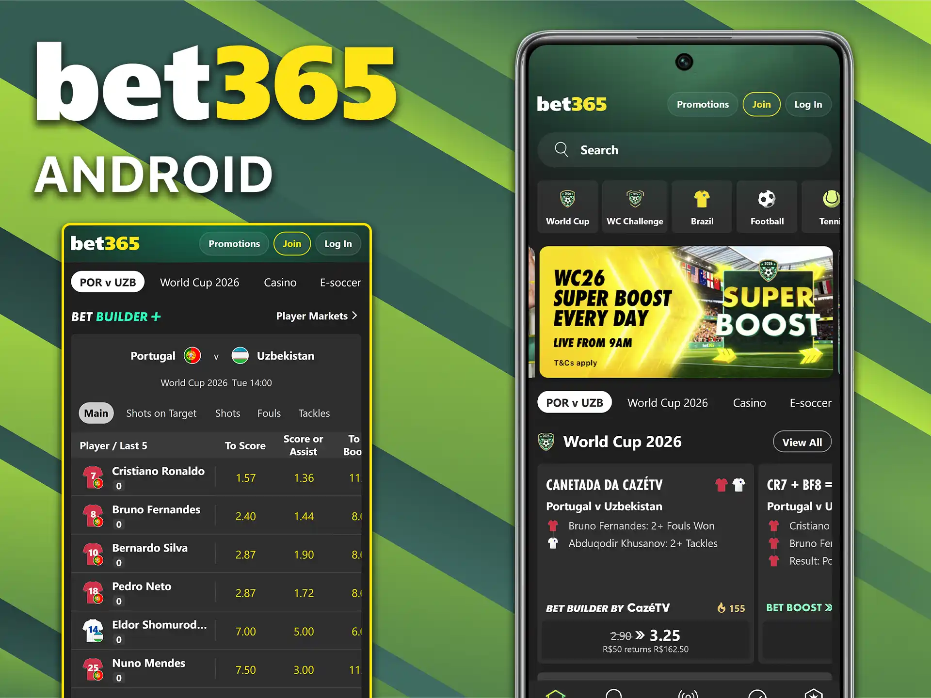 Download the Bet365 Android app.