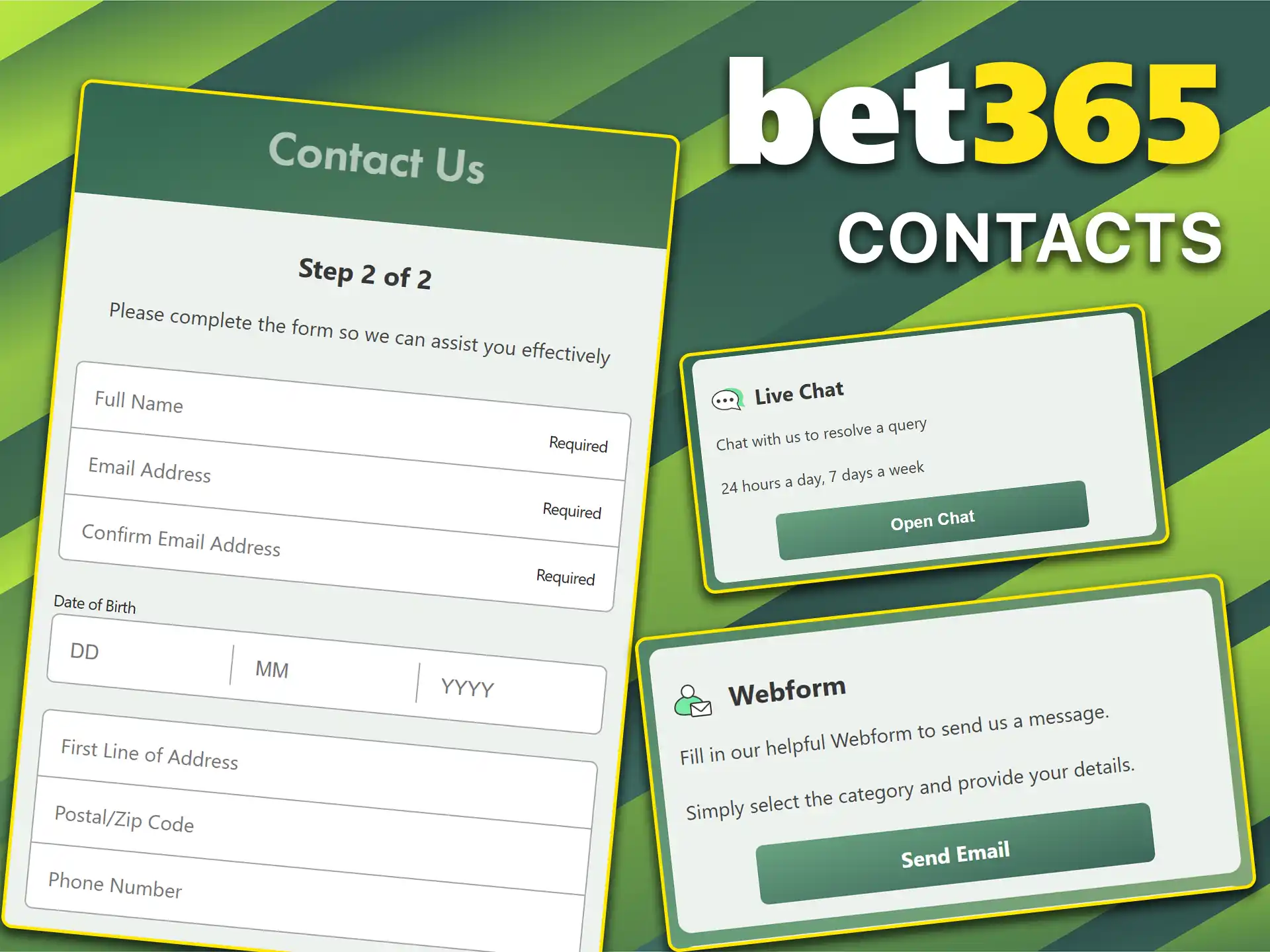 Get in touch with Bet365 customer support.