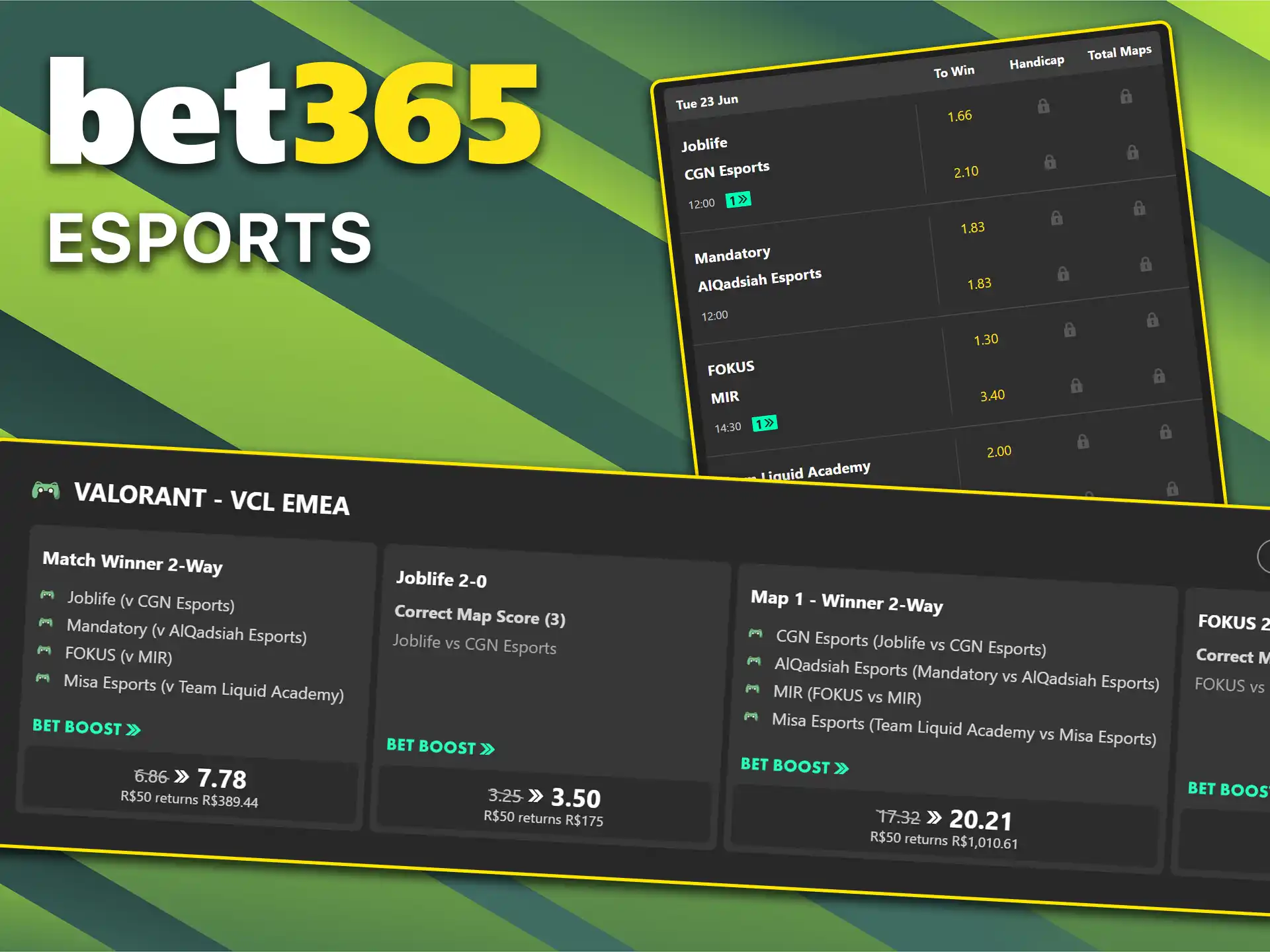 Check out the esports events available for betting on Bet365.