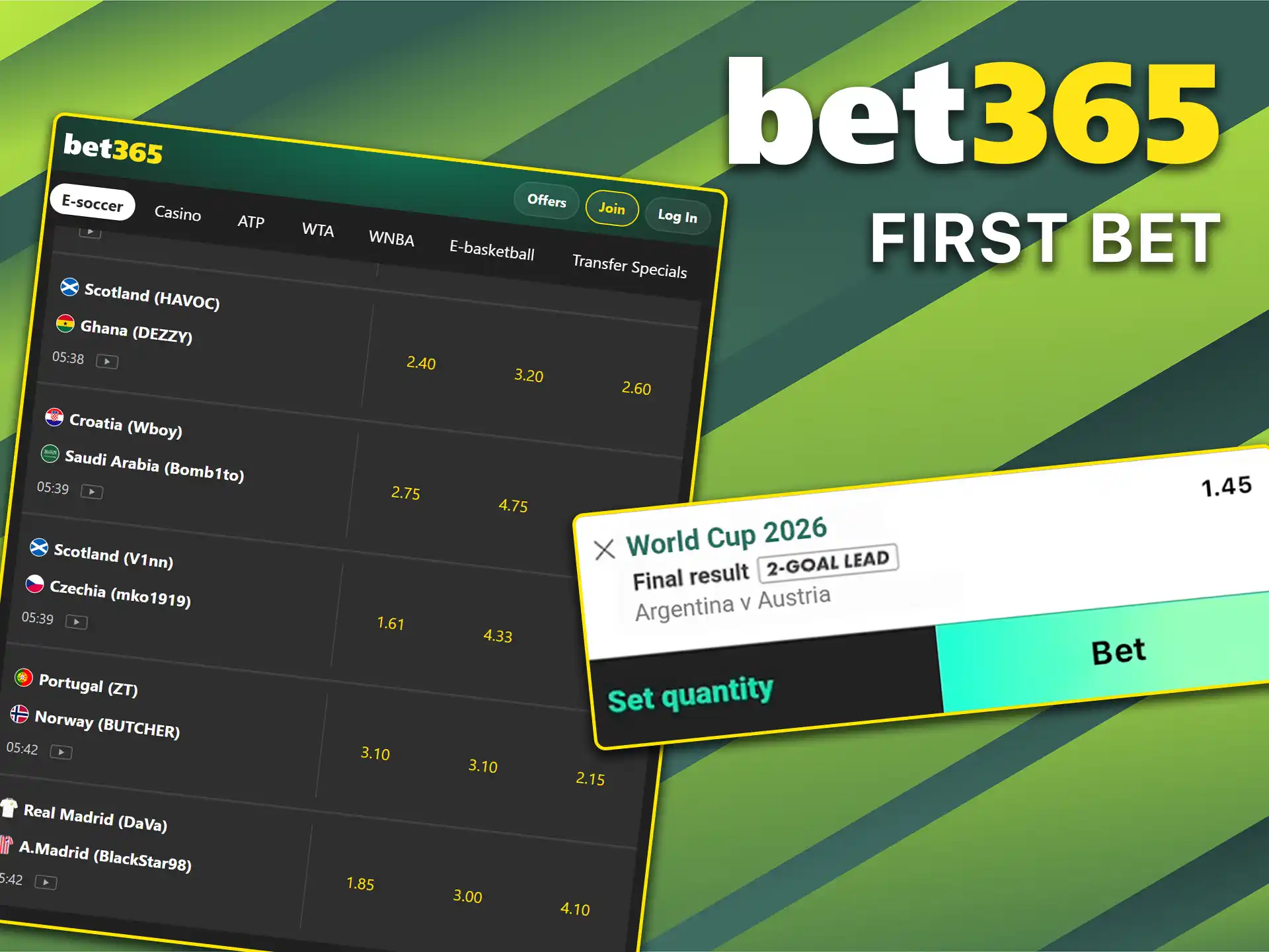 Place your first bet in just a few simple steps on Bet365.