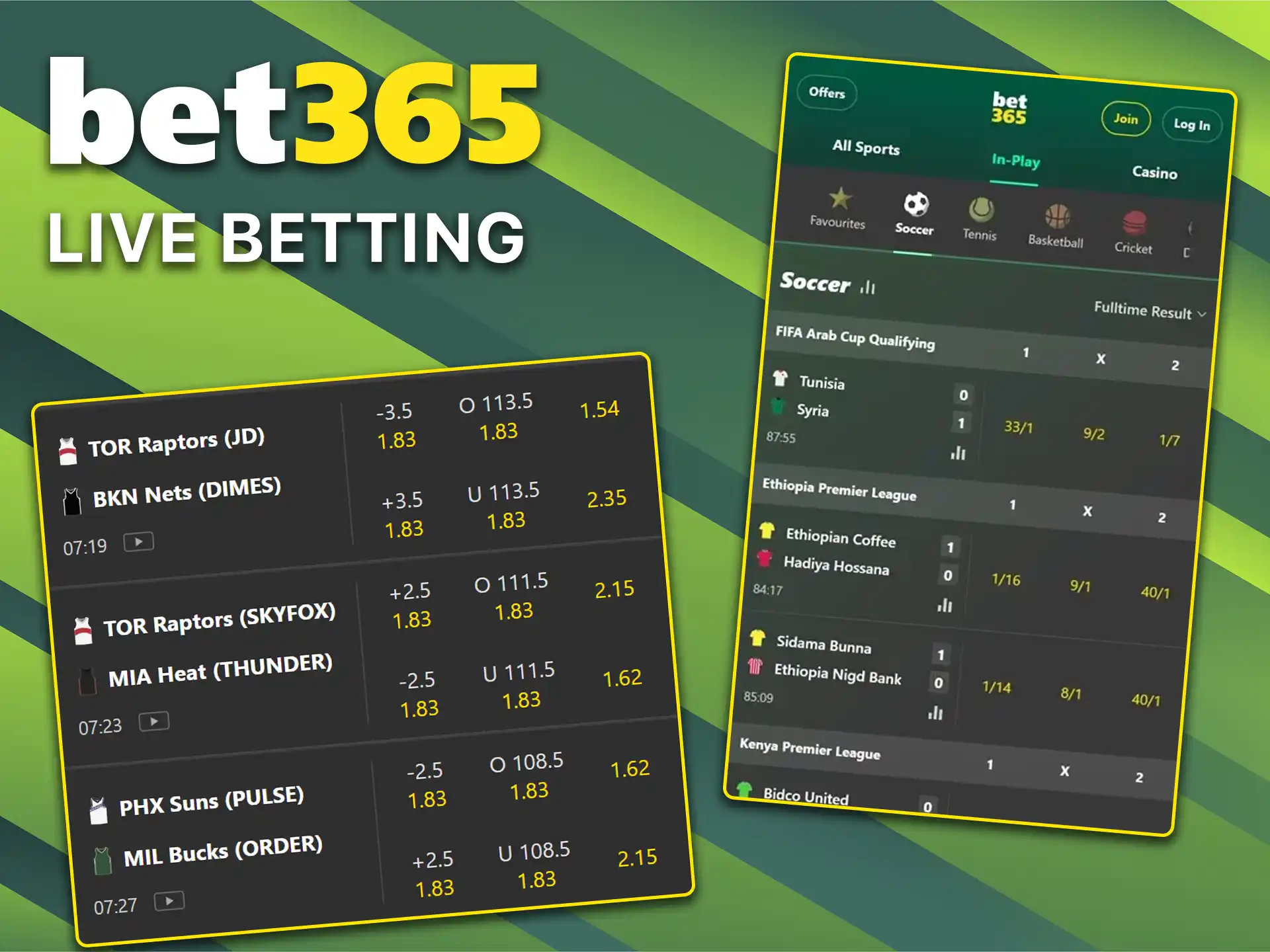 Place wagers on ongoing events in real time through live betting at Bet365.