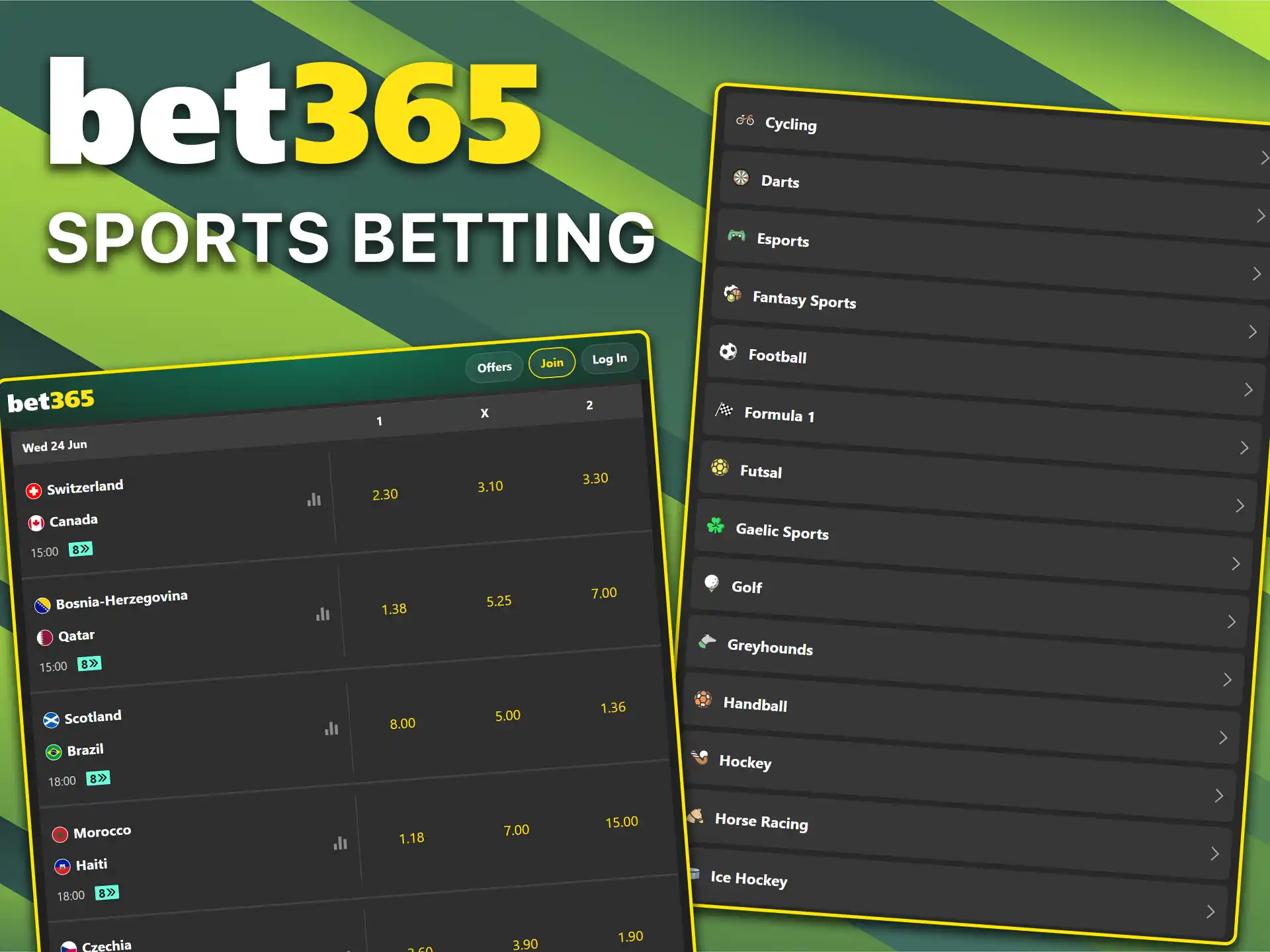Check out the betting options available on Bet365.