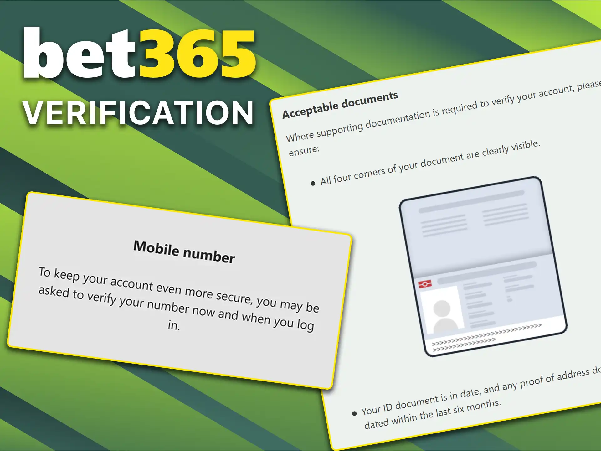 Confirm your personal identity and complete the account verification process on Bet365.