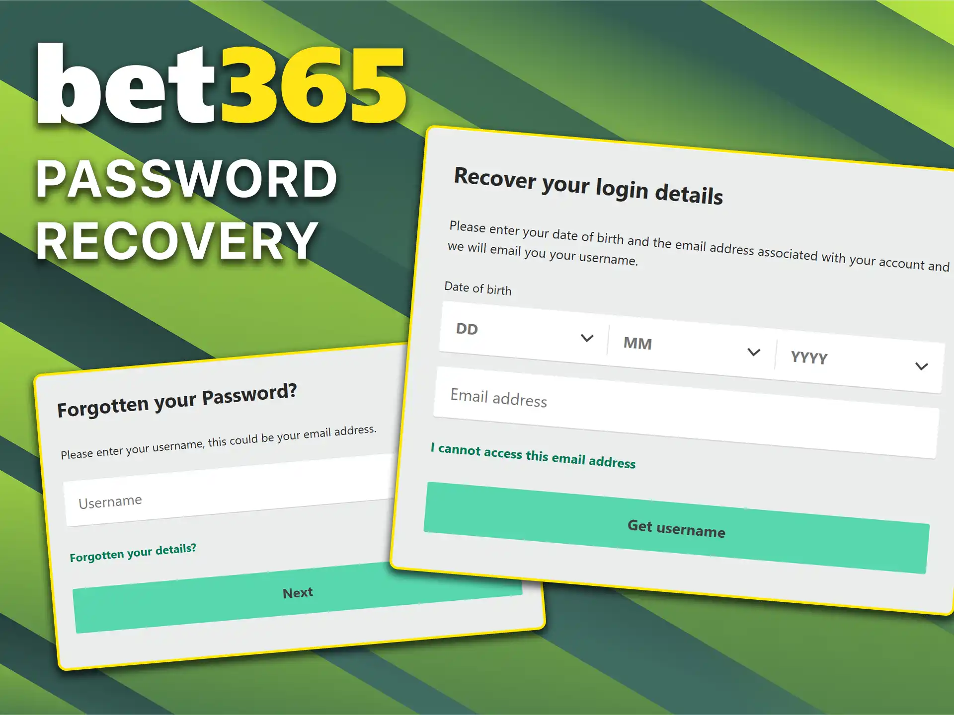 Recover access to your Bet365 account.