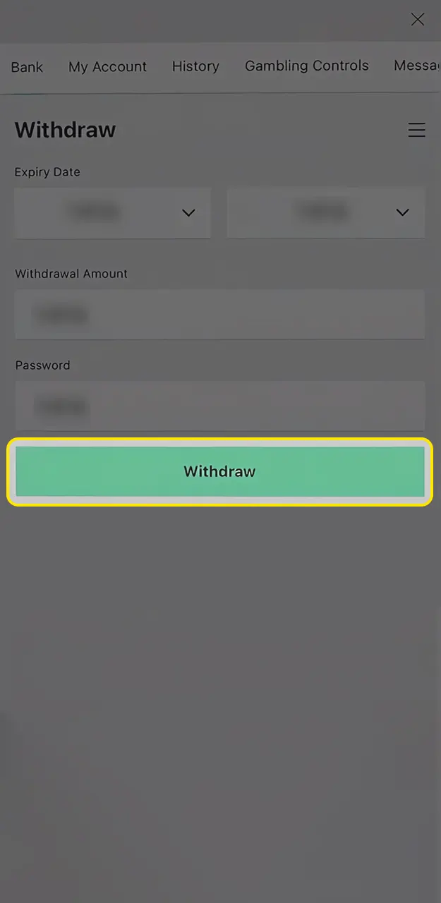 Click on the final processing button to confirm and submit on Bet365.